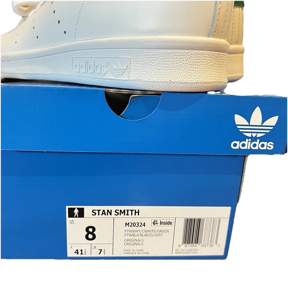 Adidas Originals Men Stan Smith Shoes Sz 8 White Sneaker Leather Casual Athletic - Picture 14 of 15